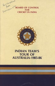 INDIA CRICKET TOUR OF AUSTRALIA 1985-86