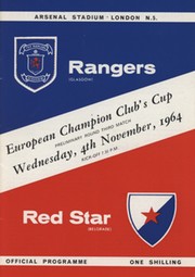 RANGERS V RED STAR BELGRADE 1964-65 (EUROPEAN CUP) FOOTBALL PROGRAMME