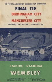 BIRMINGHAM CITY V MANCHESTER CITY 1956 (F.A. CUP FINAL) FOOTBALL PROGRAMME