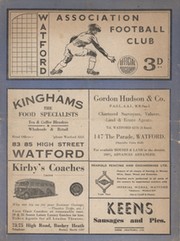 WATFORD V PRESTON NORTH END 1949-50 FOOTBALL PROGRAMME