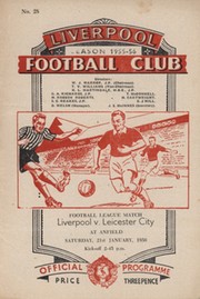 LIVERPOOL V LEICESTER CITY 1955-56 FOOTBALL PROGRAMME