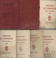 NUNEATON OLD EDWARDIANS RUGBY FOOTBALL CLUB FIXTURES CARDS 1933-75 (X7)