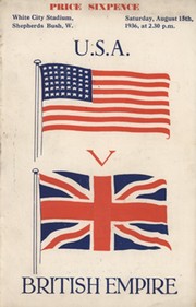 BRITISH EMPIRE V U.S.A. 1936 (WHITE CITY) ATHLETICS PROGRAMME - INCLUDING JESSE OWENS