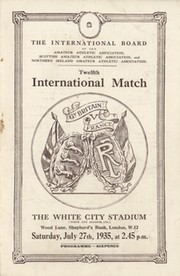 GREAT BRITAIN V FRANCE 1935 (WHITE CITY) ATHLETICS PROGRAMME