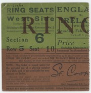 ENGLAND V IRELAND 1931 RUGBY UNION TICKET