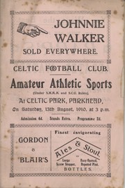 CELTIC FOOTBALL CLUB AMATEUR ATHLETIC SPORTS 1910 PROGRAMME - INCLUDING FOOTBALL