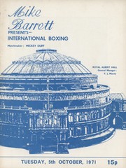 CHRIS FINNEGAN V ROGER ROUSE 1971 BOXING PROGRAMME