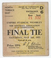 BLACKPOOL V BOLTON WANDERERS 1953 (F.A. CUP FINAL) FOOTBALL TICKET