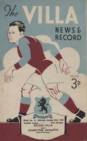 ASTON VILLA V CHARLTON ATHLETIC 1948-49 FOOTBALL PROGRAMME
