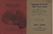 BECKENHAM AND DISTRICT TABLE TENNIS LEAGUE OFFICIAL HANDBOOKS 1961/62 - 1962/63 (2 ISSUES)