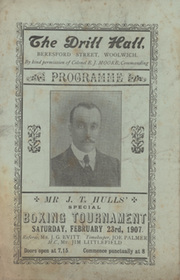 CHRIS CLARKE V TED MOORE (WOOLWICH) 1907 BOXING PROGRAMME