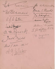 GREAT BRITAIN OLYMPIC SWIMMERS 1928 AUTOGRAPH PAGE (PLUS BOMBARDIER BILLY WELLS)