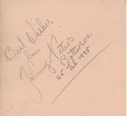 JOHNNY PETERS 1935 BOXING AUTOGRAPH