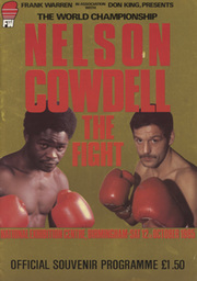 AZUMAH NELSON V PAT COWDELL 1985 BOXING PROGRAMME