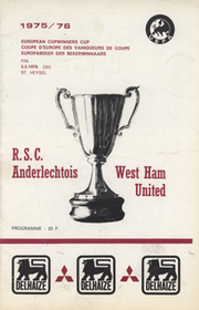 ANDERLECHT V WEST  HAM UNITED 1976 (ECWC FINAL) FOOTBALL PROGRAMME (BRIAN GLANVILLE