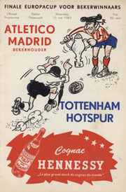ATLETICO MADRID V TOTTENHAM HOTSPUR 1963 (ECWC FINAL) FOOTBALL PROGRAMME - BRIAN GLANVILLE