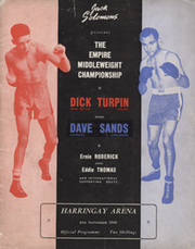 DICK TURPIN V DAVE SANDS 1949 BOXING PROGRAMME