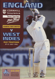 ENGLAND V WEST INDIES 1995 4TH TEST (OLD TRAFFORD) CRICKET PROGRAMME - SIGNED BY WEST INDIES TEAM