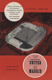MANCHESTER UNITED V REAL MADRID 1961-62 FOOTBALL PROGRAMME