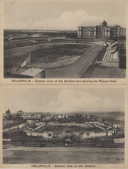 HELIOPOLIS (EGYPT) - VIEWS OF STADIUM AND PALACE HOTEL POSTCARDS (X2)