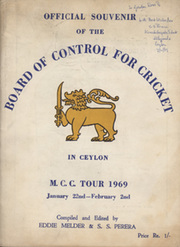 MCC TOUR 1969: OFFICIAL SOUVENIR OF THE BOARD OF CONTROL FOR CRICKET IN CEYLON
