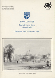 ETON COLLEGE CRICKET  TOUR TO HONG KONG & AUSTRALIA 1987-88 BROCHURE