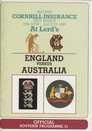 ENGLAND V AUSTRALIA 1985 2ND TEST (LORD