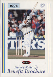 ASHLEY METCALFE (YORKSHIRE) 1995 SIGNED CRICKET BENEFIT BROCHURE