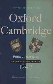OXFORD V CAMBRIDGE  UNIVERSITY BOAT RACE 1949 ROWING PROGRAMME