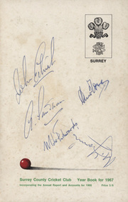 SURREY COUNTY CRICKET CLUB YEAR BOOK FOR 1967 (MULTI SIGNED)