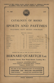 A CATALOGUE OF BOOKS ON SPORTS AND PASTIMES
