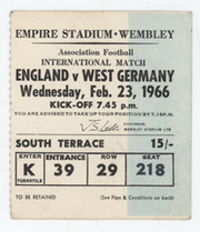 ENGLAND V WEST GERMANY 1966 FOOTBALL TICKET