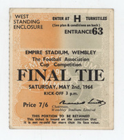 PRESTON NORTH END V WEST HAM UNITED 1964 (F.A. CUP FINAL) FOOTBALL TICKET