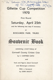 A BRIEF HISTORY OF CORNWALL COUNTY CRICKET CLUB (JIM SWANTON