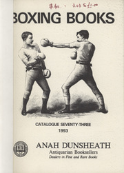 BOXING BOOKS DEALER CATALOGUE 1993 - ANAH DUNSHEATH (NEW ZEALAND)