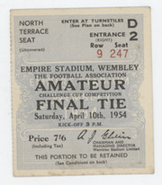 CROOK TOWN V BISHOP AUCKLAND 1954 AMATEUR CUP FINAL FOOTBALL TICKET
