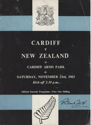 CARDIFF V NEW ZEALAND 1963 RUGBY UNION PROGRAMME
