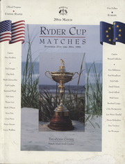 RYDER CUP 1991 (KIAWAH ISLAND) OFFICIAL GOLF PROGRAMME