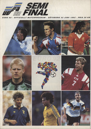 HOLLAND V DENMARK 1992 (EUROPEAN CHAMPIONSHIPS SEMI-FINAL) FOOTBALL PROGRAMME