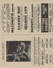 WRESTLING FLYER 1966 (FAIRFIELD HALL, CROYDON) - INCLUDING RAY HUNTER, BRUNO ELRINGTON ETC.