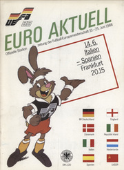 ITALY V SPAIN 1988 (EUROPEAN CHAMPIONSHIPS) FOOTBALL PROGRAMME