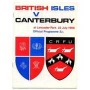 CANTERBURY V BRITISH ISLES 1966 RUGBY PROGRAMME