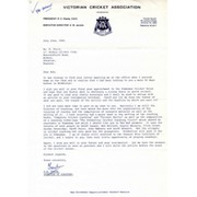 FRANK TYSON (NORTHAMPTONSHIRE & ENGLAND) SIGNED LETTER