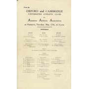 OXFORD & CAMBRIDGE V A.A.A. 1948 (ROGER BANNISTER) ATHLETICS PROGRAMME
