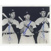 JOE DIMAGGIO, MICKEY MANTLE & TED WILLIAMS SIGNED PHOTOGRAPH