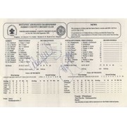 SURREY V NORTHAMPTONSHIRE 1996 (SIGNED BY HOLLIOAKE & JULIAN) CRICKET SCORECARD