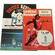 MANCHESTER UNITED V OXFORD UNITED 1975/76 & 1988/89 (F.A. CUP) FOOTBALL PROGRAMME