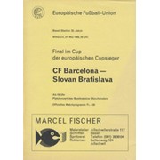 BARCELONA V SLOVAN BRATISLAVA 1969 (ECWC FINAL) FOOTBALL PROGRAMME