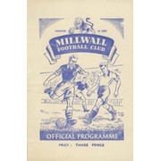 MILLWALL V IPSWICH TOWN 1950-51 FOOTBALL PROGRAMME