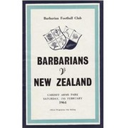 BARBARIANS V NEW ZEALAND 1964 RUGBY PROGRAMME